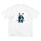 waterpandaのパンダの水遊び ビッグシルエットTシャツ