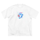 終わらない夢🌈の可愛いイルカちゃん🐬💞 ビッグシルエットTシャツ