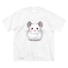 もふっとチンチラ🐭のチンチラ（ホワイト） ビッグシルエットTシャツ