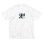 オリジナルクリエイターMUGENのモカのスノボした日 ビッグシルエットTシャツ