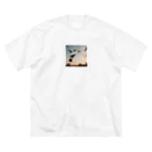 simaenaga234の夕方の鳥 ビッグシルエットTシャツ