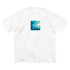 Lovers-chapelのサーファーと海 ビッグシルエットTシャツ