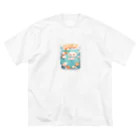 りんりんの可愛いシロクマちゃんショップ　かわいいよ！のシロクマちゃん楽しそうに泳いでいます Big T-Shirt