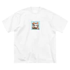 コウヘイの猫電車 ビッグシルエットTシャツ