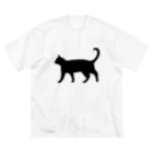 Teatime ティータイムの黒猫は見ていた　ねこ ビッグシルエットTシャツ