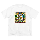 alphabet stained glassのstained glass S Big T-Shirt