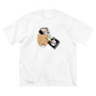 pugs on のPug As DJ ビッグシルエットTシャツ