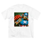 まいけんの怪しいアメコミヒーロー maiken ビッグシルエットTシャツ