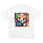 にゃんにゃんの箱の中身が気になる子猫 ビッグシルエットTシャツ