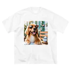 AQUAMETAVERSEのサングラスをかけた、かわいい犬 Marsa 106 ビッグシルエットTシャツ