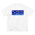 もふもふ堂の十二（十三）星座の夢溢れる猫デザイン ビッグシルエットTシャツ