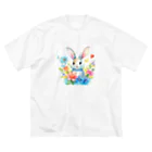 うさぎやの花に囲まれたうさぎ2 Big T-Shirt