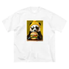 Colorful Canvasのハンバーガーを食べるパンダ Big T-Shirt