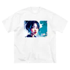 dou-douのblue girl ビッグシルエットTシャツ