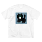 sara nerdのくろねこ ビッグシルエットTシャツ