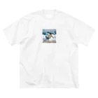 hakumenhonのサーフィンするペンギン Big T-Shirt