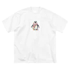 hakumenhonの春を迎えるペンギン ビッグシルエットTシャツ