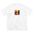 mazislowlifeの夕日の眺め ビッグシルエットTシャツ