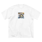 akipen76の恋の相手に必死に求愛しているペンギン ビッグシルエットTシャツ