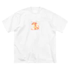 ニャン丸の火の世界に生まれたドラゴン ビッグシルエットTシャツ