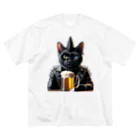 ねこねこぱんくのPUNK ROCK猫の「スパイク」 Big T-Shirt