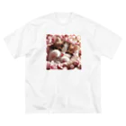 Chimetimeの桜と子猫 ビッグシルエットTシャツ