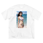 kamakirin011のAI美女の水着姿 005 ビッグシルエットTシャツ