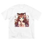 yos-1292583のねこニコばん ビッグシルエットTシャツ