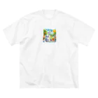 リトルスタイルズ　パパママ&子ども服のもふもふ猫 Big T-Shirt