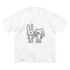 momokei&Uのさーちゃんのうさぎたち ビッグシルエットTシャツ