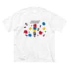 親子設計 CHIiKu MOJi『知育文字』のROBOT レトロブリキカラー ビッグシルエットTシャツ