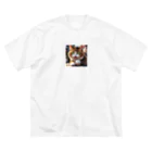 oz-chanの何かしようとしてる猫 ビッグシルエットTシャツ