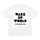 BLUE-PUNK-GIRLのWAKE UP WORLD ビッグシルエットTシャツ