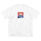 horiesotaのドット絵の朝日 ビッグシルエットTシャツ