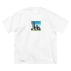 Pixel Art Goodsのピサの斜塔（pixel art） ビッグシルエットTシャツ