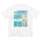 KEIKOHRの夏に行きたい場所 ビッグシルエットTシャツ