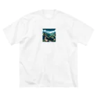 Pixel Art Goodsの万里の長城（pixel art） ビッグシルエットTシャツ