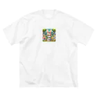 denyo dreamのウサギのアマリリス ビッグシルエットTシャツ