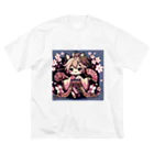 Angelheart-303の桜舞う ビッグシルエットTシャツ