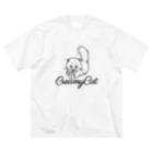 お砂糖と白い猫　creamy catのお砂糖と白い猫 ビッグシルエットTシャツ