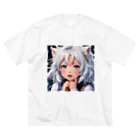 巫女スタぐらむのもふもふの美少女甘える Big T-Shirt