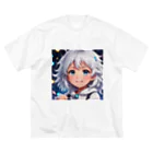 巫女スタぐらむのもふもふの美少女 ビッグシルエットTシャツ