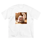 SAKUKOBAの頬紅をしたような可愛い子猫SAKUCAT ビッグシルエットTシャツ