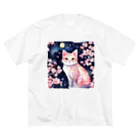 星降る夜にのsakura cat2 ビッグシルエットTシャツ