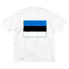 お絵かき屋さんのエストニアの国旗 ビッグシルエットTシャツ