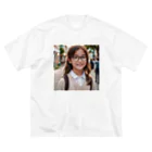 yuyuu_youtubeのメガネの少女 ビッグシルエットTシャツ
