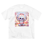 dreamy-designのLOVE&PEACE　シロテナガザルくん ビッグシルエットTシャツ