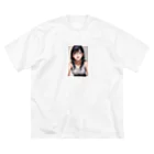 美少女学院の黒髪美少女　美鈴ちゃん２ ビッグシルエットTシャツ