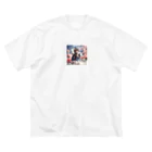 koumeiの白馬に乗ったネコ王子様4 ビッグシルエットTシャツ