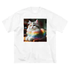 Creation CATの虹色CAT ビッグシルエットTシャツ